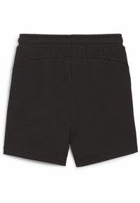 Pantaloni sportivi neri realizzati in tessuto morbido, con vita elastica, taglio dritto e senza tasche visibili o motivi distintivi.