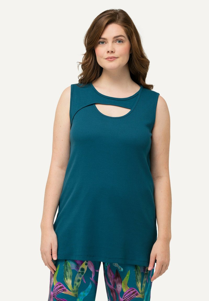 Ulla Popken - CUTOUT  - Top - teal, Zvětšit