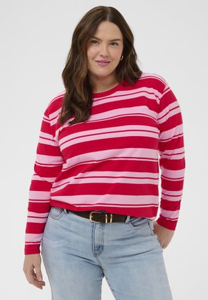 WINNI MULTISTRIPE - Top s dlhým rukávom - true red/pink stripes