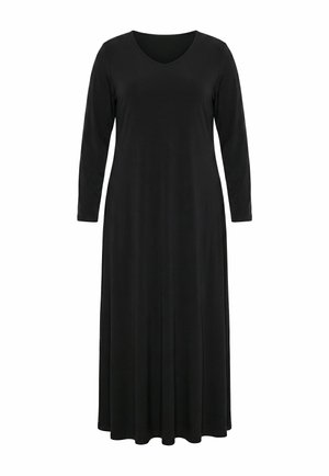 Ulla Popken, MATTE JERSEY LONG SLEEVE MAXI DRESS - Robe longue - black