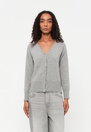 RWLAICA LS V-NECK LACE CARDIGAN - Gilet - light grey melange