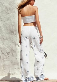 Next EMBROIDERED WIDE LEG - Kalhoty - white