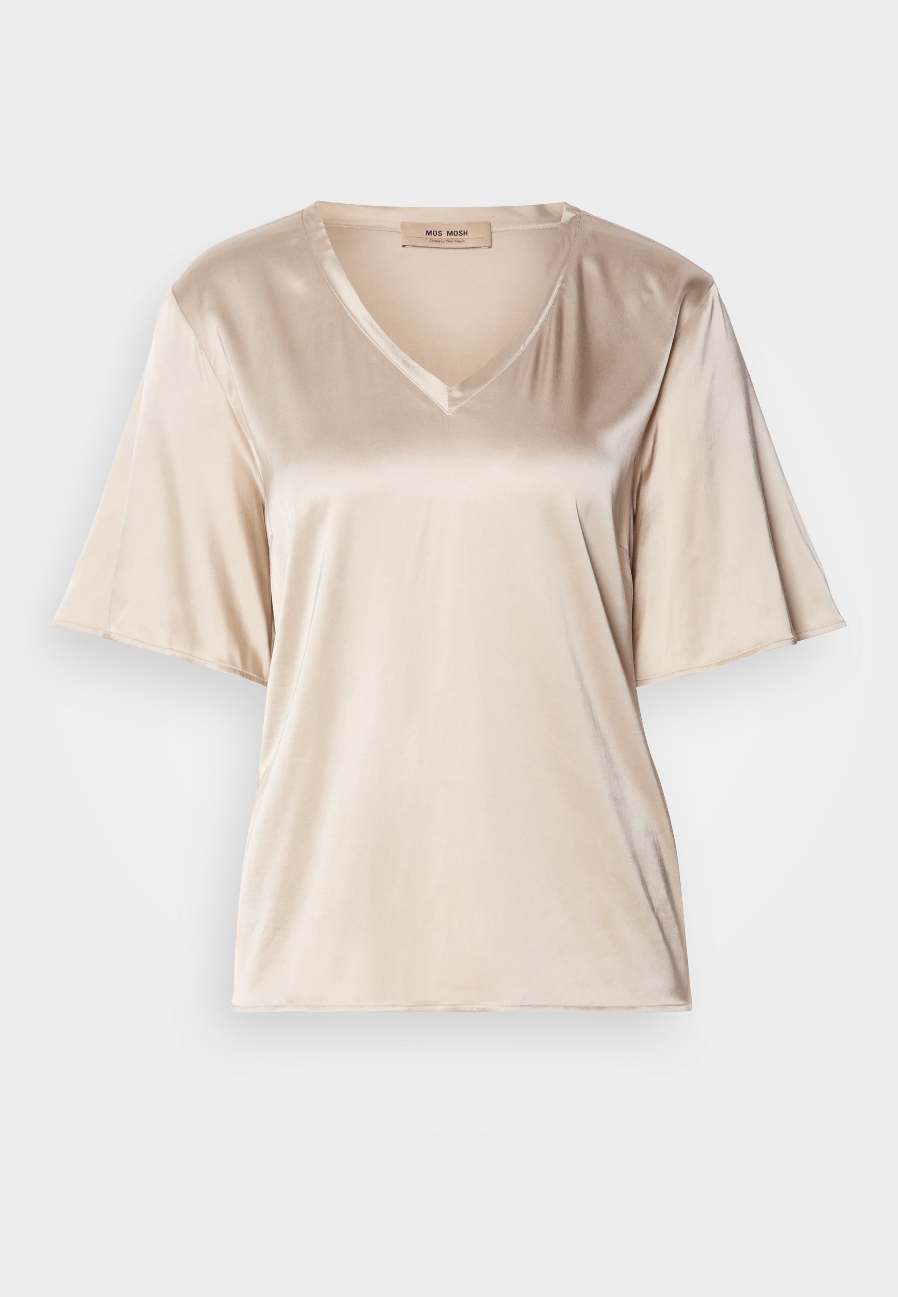 売れ筋商品|||モス モッシュ シャツ レディース トップス V NECK BLOUSE - Basic T-shirt - feather gray Mos Mosh V NECK BLOUSE - T-shirts - feather gray/beige