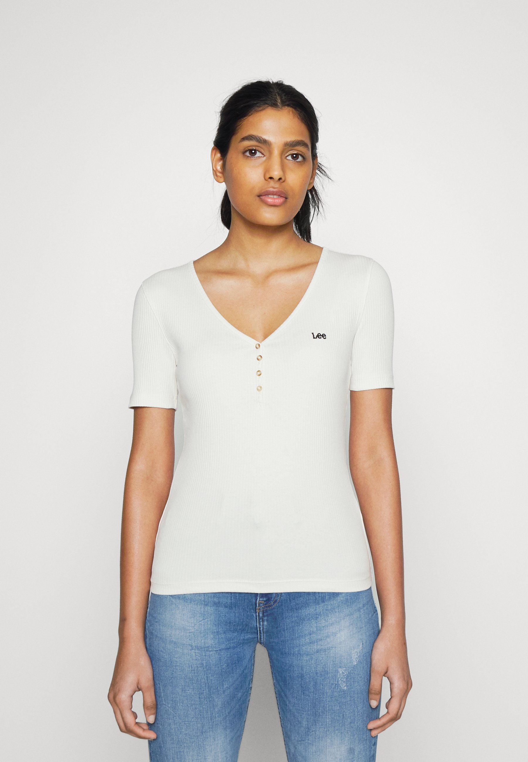 Lee HENLEY - Basic T-shirt - ecru/off 