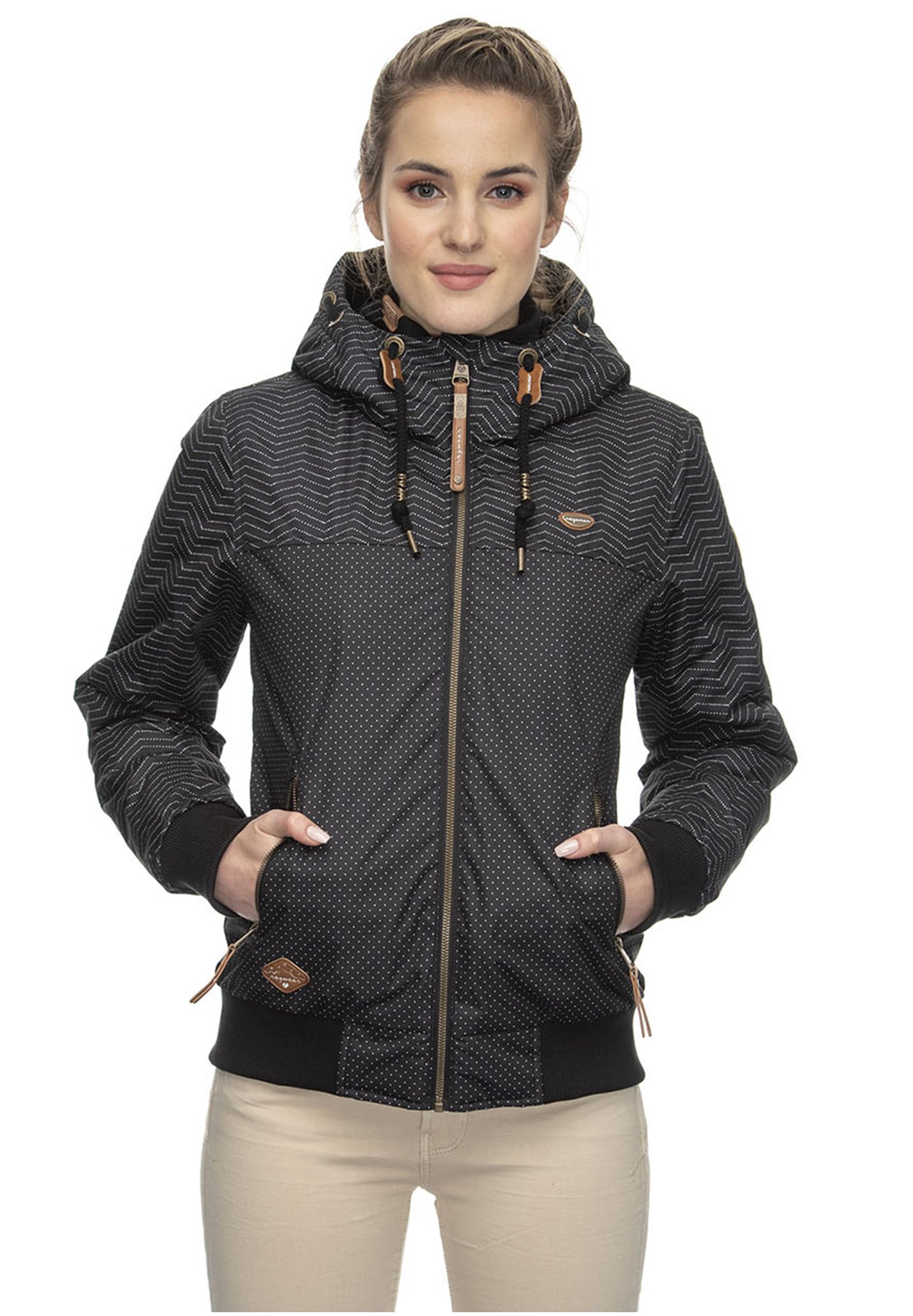 Ragwear NUGGIE ZIG ZAG - Winterjacke - black/schwarz - Zalando.at