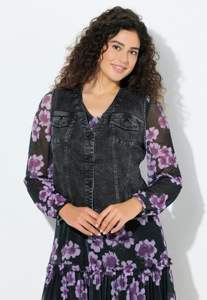 V-AUSSCHNITT SPITZSAUM ZIERNÄHTE - Smanicato - black