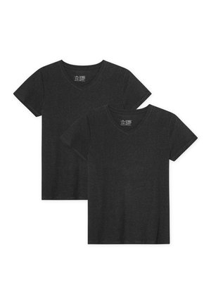 V-NECK 2-PACK - T-shirt - bas - jet black