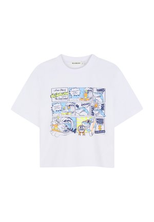 MET KORTE MOUWEN - T-shirt print - blanc