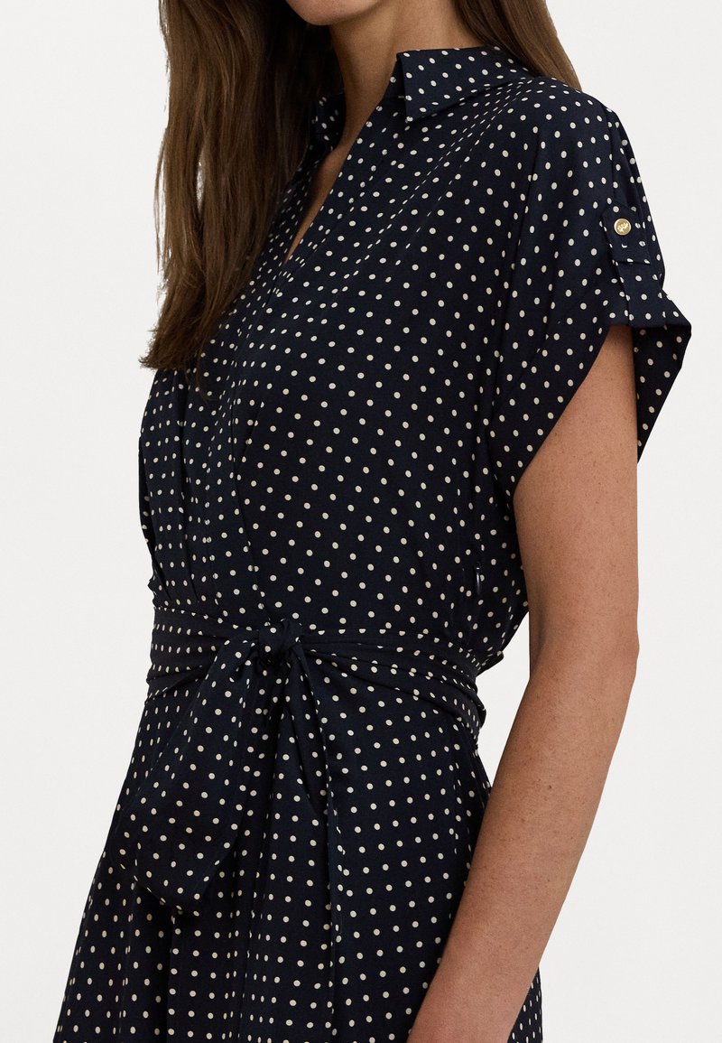 ralph lauren navy blue polka dot dress Polka-Dot Jersey Dress