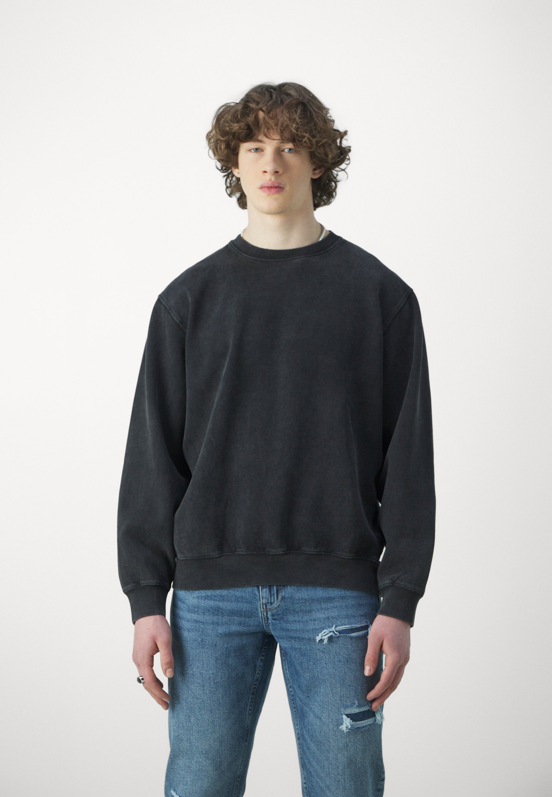 Only & Sons ONSJAY VINTAGE ACID WASH CREW - Sweatshirt - black