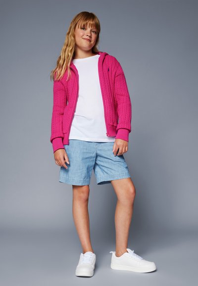 Polo Ralph Lauren MINI CABLE COTTON FULL ZIP HOODIE - Kofta - college pink