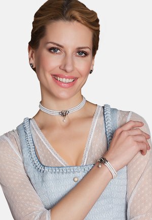 Diadema De Terciopelo Trenzado Alpenflüstern - Adorno De Perlas, Antideslizante - Para Traje Tirolés O Oktoberfest