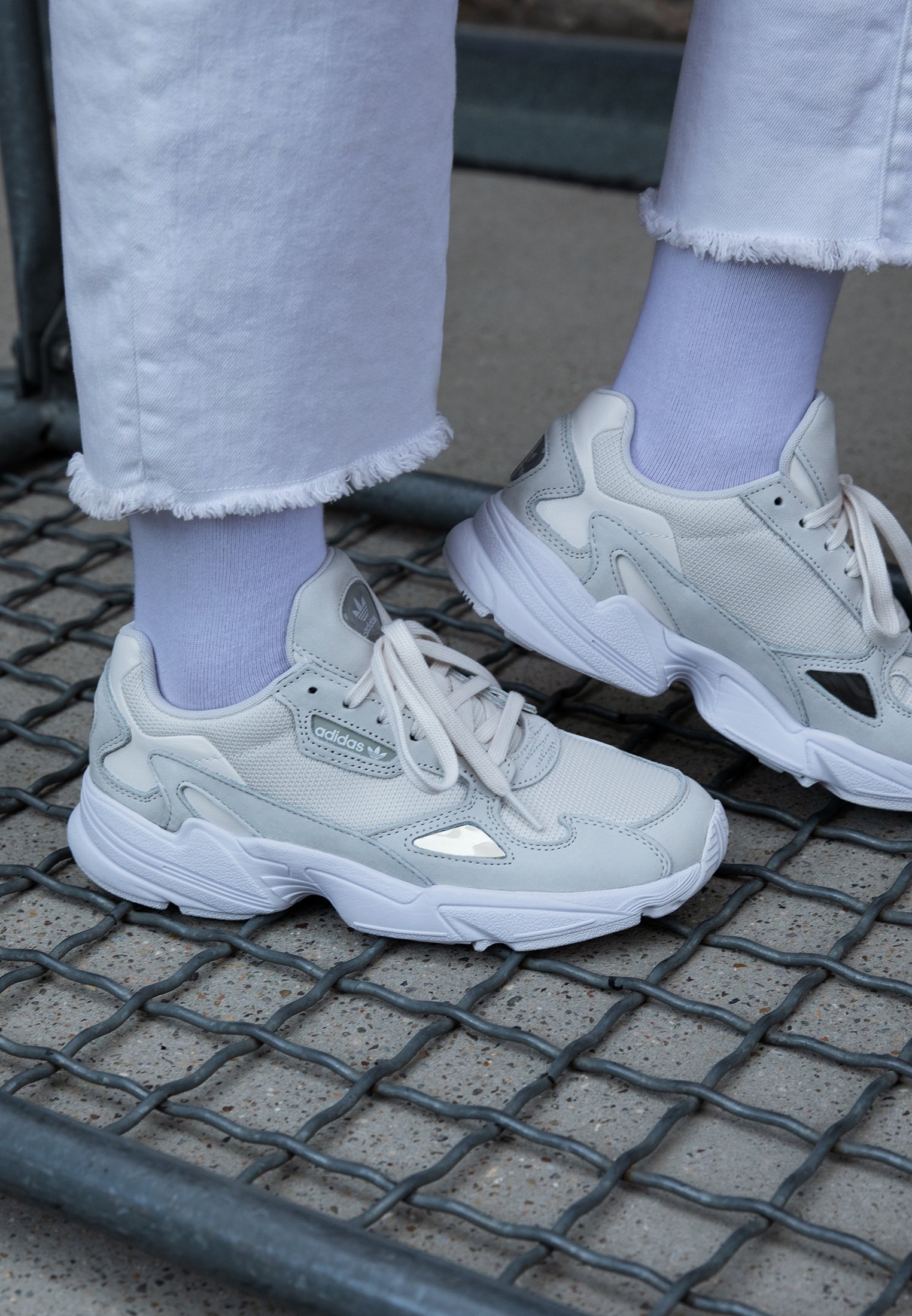 adidas falcon core white sesame