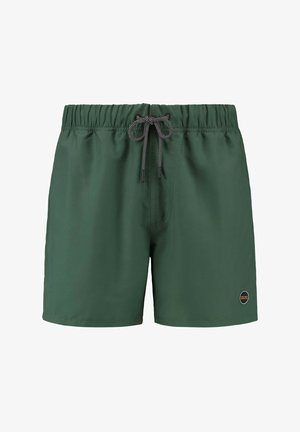 Zöld fürdőnadrág, rugalmas derékgumival és húzózsinórral. Jellemzője egy logó az alsó jobb oldalon és egy sima, könnyű anyag.