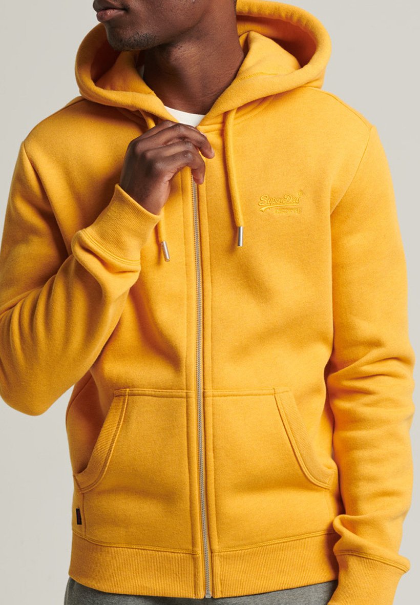 yellow mens zip up hoodie
