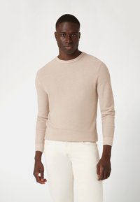Guess RUNDHALSAUSSCHNITT - Maglione - beige