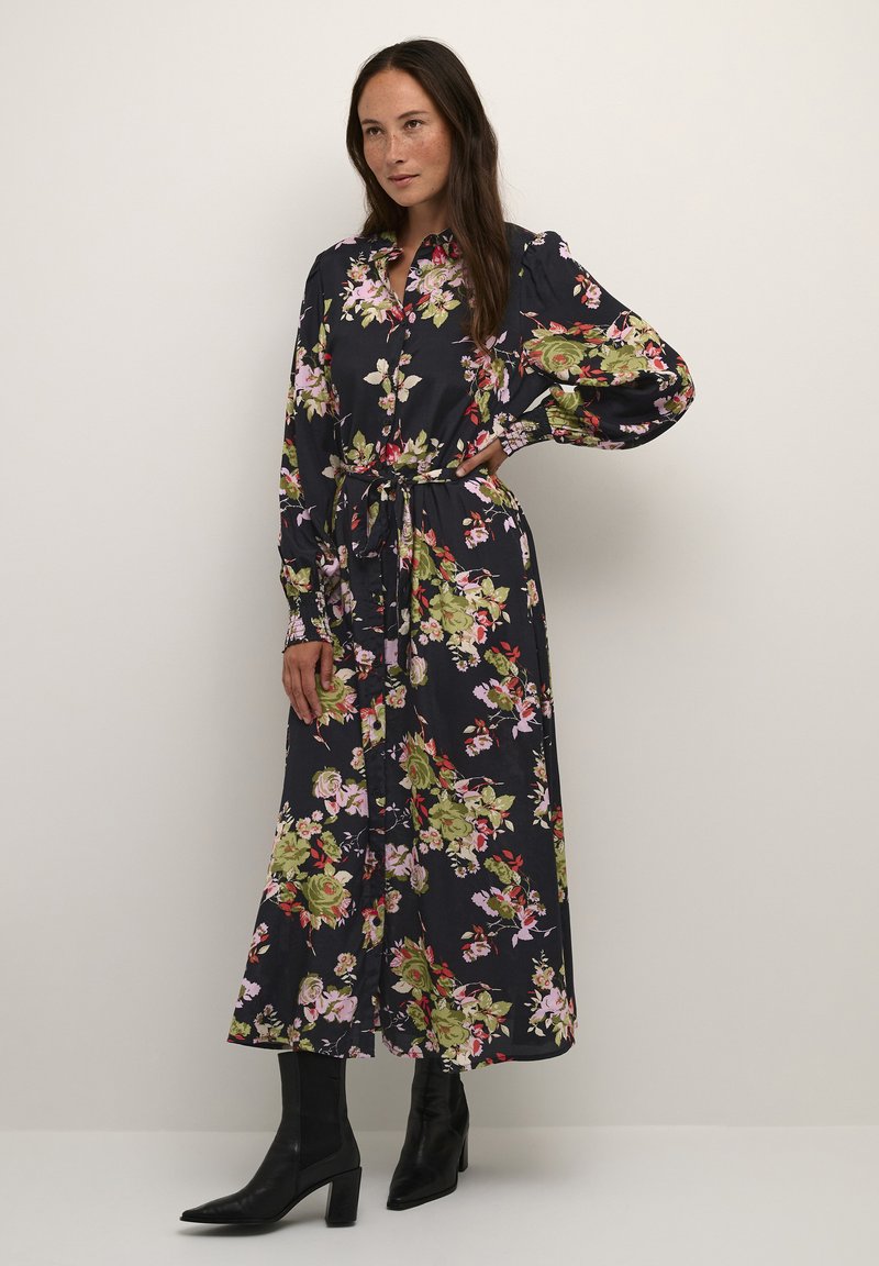 Kaffe KAPOLLIE - Blousejurk - black stencil flower print