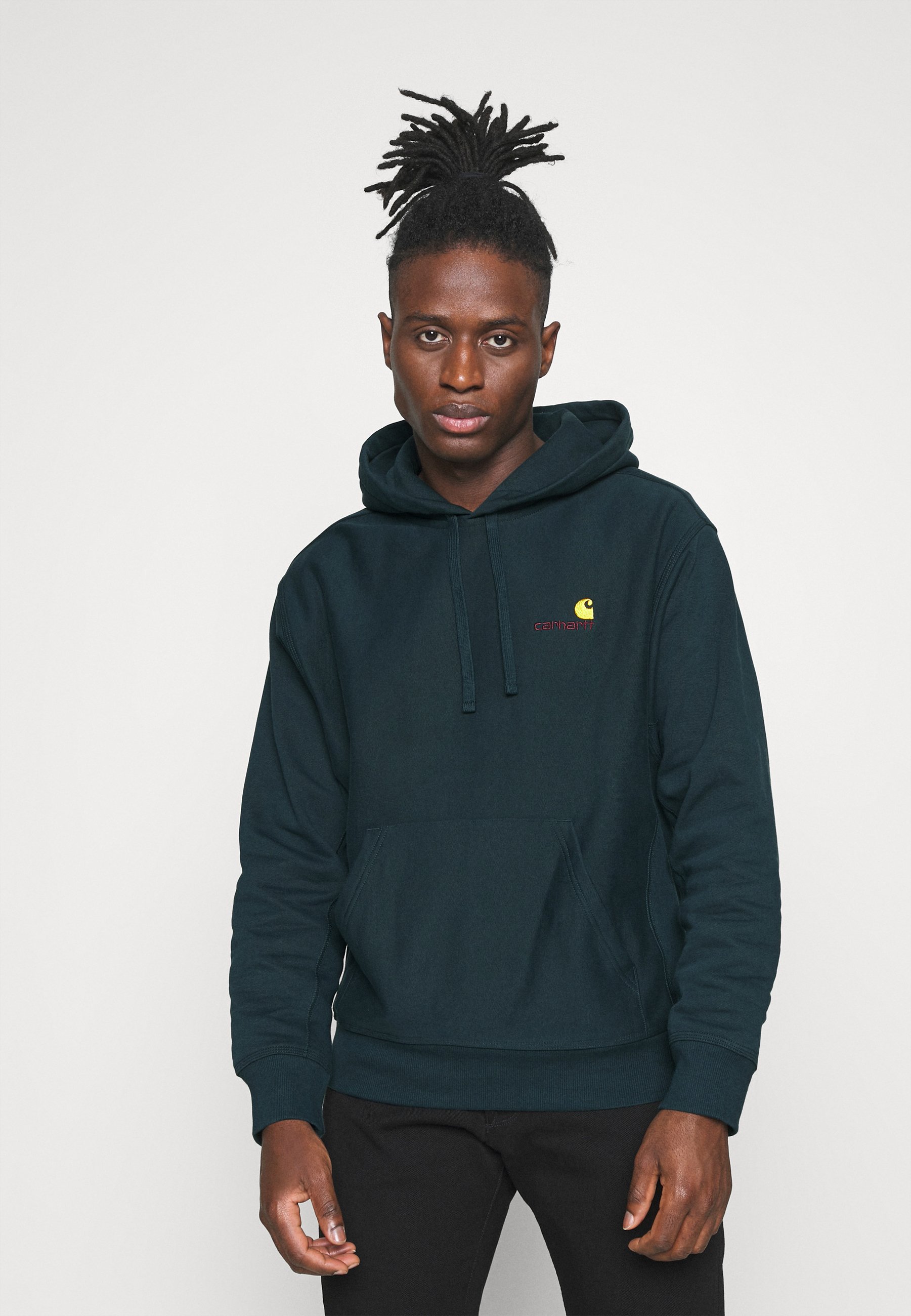 Carhartt WIP HOODED AMERICAN SCRIPT - Hoodie - deep lagoon/olive -  Zalando.de