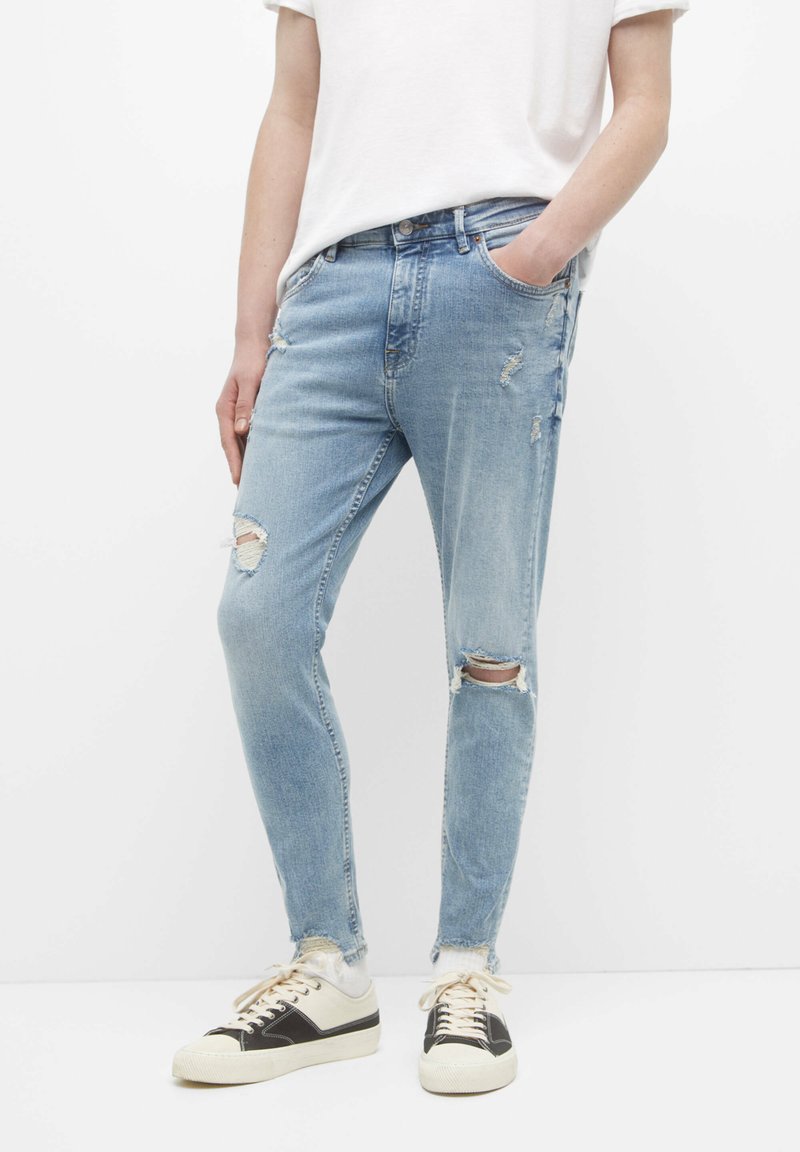 PULL&BEAR RIPPED Jeans Straight Leg blue denim Zalando.at