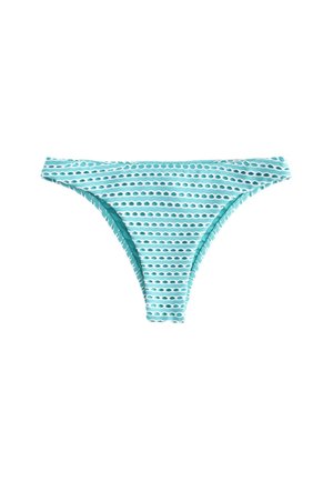 Next, HIGH LEG - Bas de bikini - aqua blue white crochet