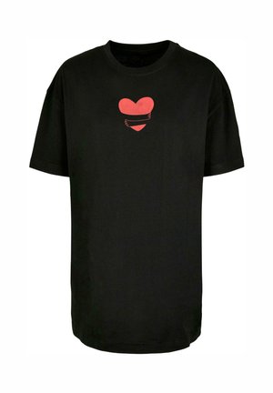 Merchcode HUGS & LOVE - HEART HUG BOYFRIEND - Print T-shirt - black
