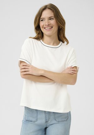 KAJAMIE - T-shirts basic - chalk w black deep contrast