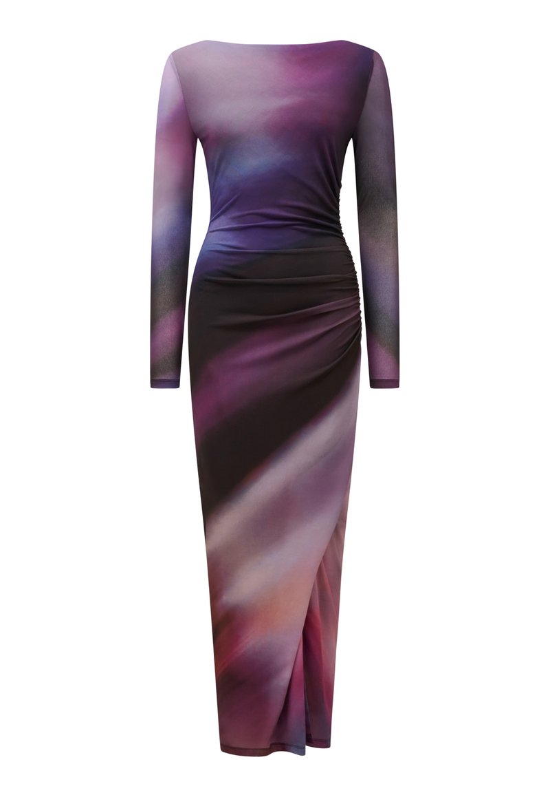 open lace back dress Petite 3/4 Sleeve Matte Jersey & Ombre Satin Ballgown  S.L. Fashions