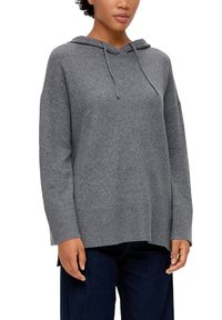 s.Oliver MIT VERLÄNGERTEM RÜCKENSAUM - Kapuzenpullover - graphit