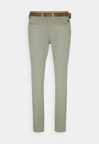 TOM TAILOR DENIM SLIM WITH BELT - Vászonnadrágok - greyish shadow olive