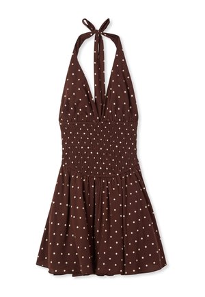 Terranova, HALTERNECK CON STAMPA POIS - Vestito casual - var cacao