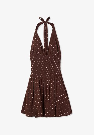 Terranova, HALTERNECK CON STAMPA POIS - Vestito casual - var cacao