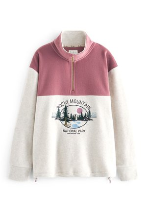 HALF ZIP - Polárpulóver - pink ecru
