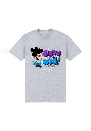 SKATING INTO WORK - Print T-shirt - heather grey