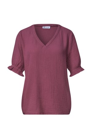 Street One, KURZARM BLUSE MIT V-NECK UND RÜSCHEN - Blouse - dark clouded blush