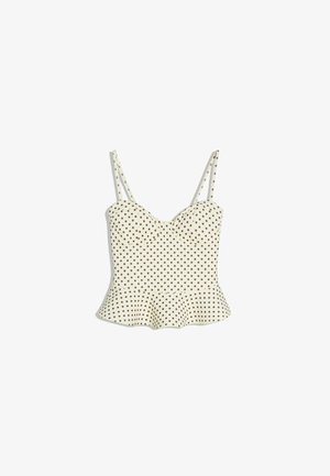 Bershka, PEPLUM CORSET TOP - Felső - beige