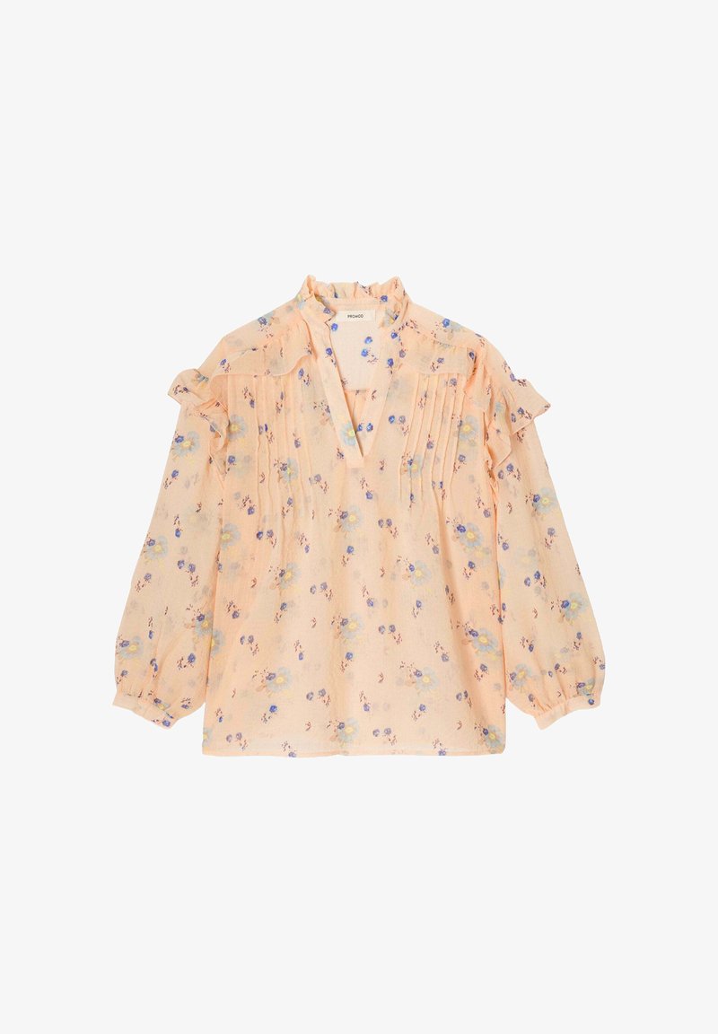 Promod LÉGÈRE À FLEURS Blouse imprimé écru/saumon