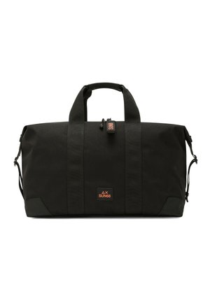 Borsa da viaggio rettangolare nera con doppie maniglie, tracolla e patch con il logo SUN68 al centro sul davanti, scomparto principale con zip.