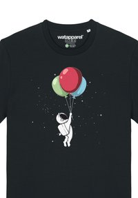 watapparel LITTLE BALLOON ASTRONAUT - T-shirt imprimé - black