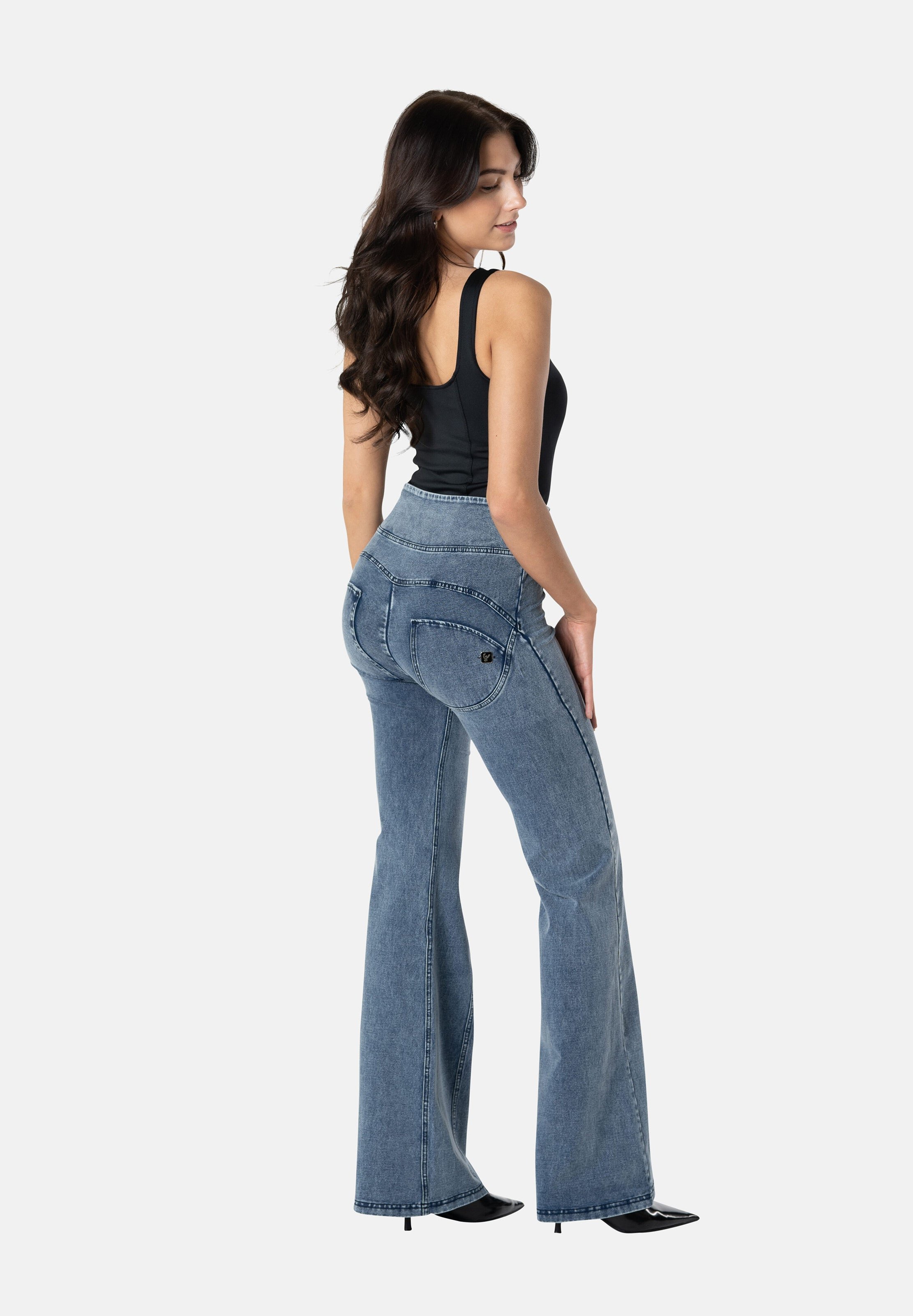 Freddy WR.UP® FLARE PUSH-UP - Jeggings - denim blu medio blue