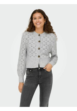 AMANDA LIFE O NECK - Strickjacke - light grey melange