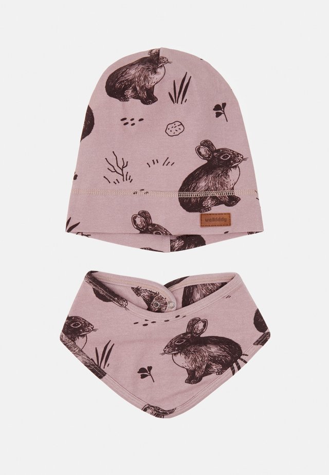 BEANIE & BIB CUTE RABBITS SET - Sjal / Tørklæder - cute rabbits