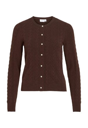 VILA, VIKERRY CABLE L/S KNIT CARDIGAN-NOOS - Gilet - coffee bean