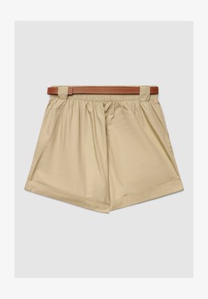 Terranova, CON RISVOLTO E CINTURA - Shorts - beige scuro