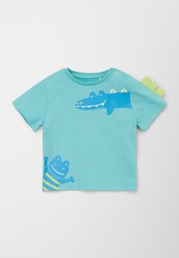 s.Oliver MIT ZACKEN APPLIKATION - T-shirt print - türkis