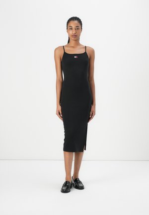 STRAPPY BADGE MIDI DRESS - Dzsörzéruha - black