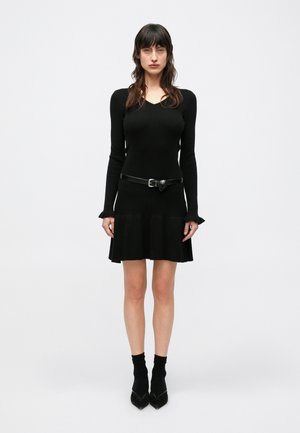 TALIANA SHORT DRESS - Pletené šaty - black