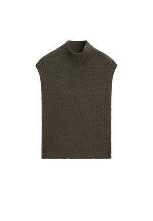 Stickad tröja - mottled dark green