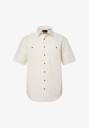 JP1880, STRUCTURED HALF-SLEEVE KENT COLLAR MODERN FIT SHIRT UP TO SIZE 8 XL - Košile - off-white