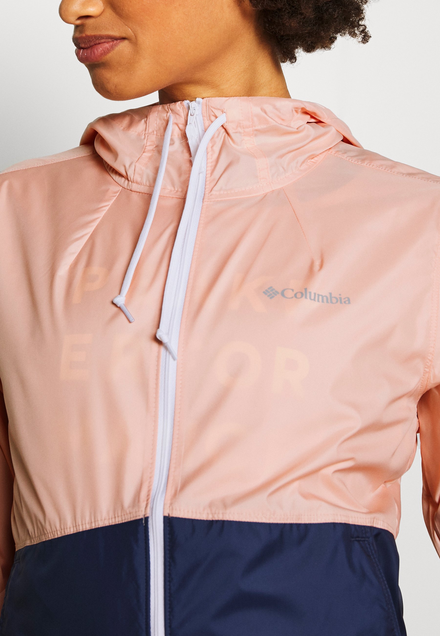 women's columbia flash forward hooded colorblock windbreaker