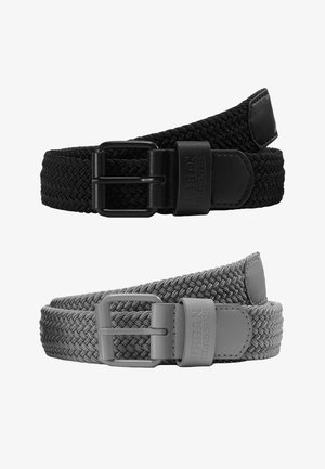 Urban Classics ELASTIC BELT 2 PACK - Ceinture tressée - black/grey